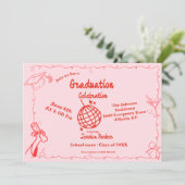 Style Doodle Main dessiné Graduation Invitation (Debout devant)