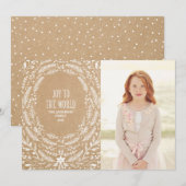 Style Feuillage Hiver 2 | Carte Photo de Fêtes (Devant / Derrière)