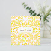 Style fiançailles INVITATION savvy damask jaune (Debout devant)