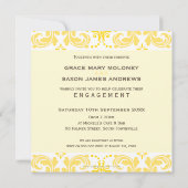 Style fiançailles INVITATION savvy damask jaune (Dos)