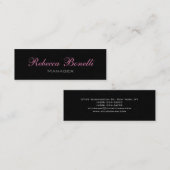 Style fin rose gris noir Carte de visite Gestionna (Devant / Derrière)