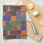 Style Folk Art Faux Patchwork Serviette de cuisine (Quart Plié)