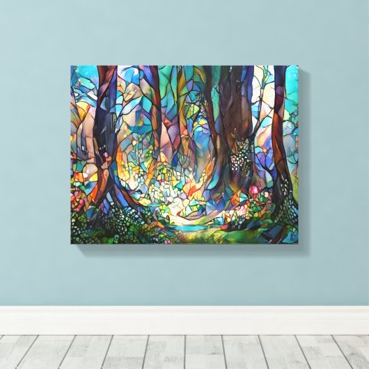 Style Forêt Verre Trait Étendu Canevas Étendu (Insitu (Plancher de Bois))