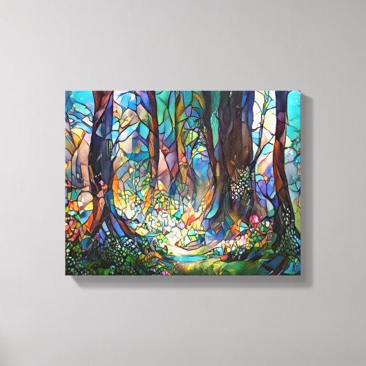 Style Forêt Verre Trait Étendu Canevas Étendu (Recto)