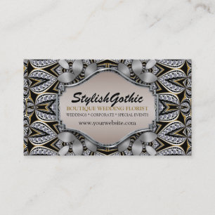 Style Fusion Silver Black Gold Baroque BizCards Visitekaartje