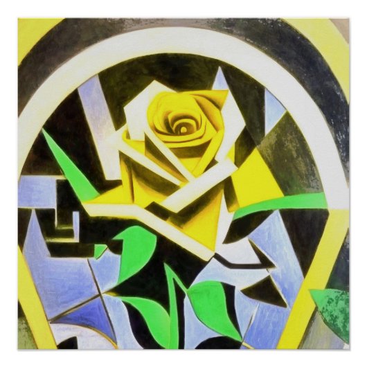 Style Géométrique Rose Jaune Avec Art Déco (Devant)