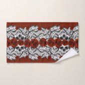 Style gothique, dentelle noire, crânes et roses ro (Serviette à main)
