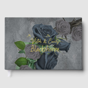 Style gothique floral foncé Mariage Foil Guestbook