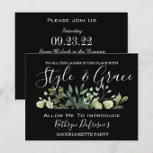 "Style & grâce" Bachelorette Party Invitation (Devant / Derrière)