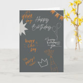 Style Graffiti carte d'anniversaire (Fleur jaune)