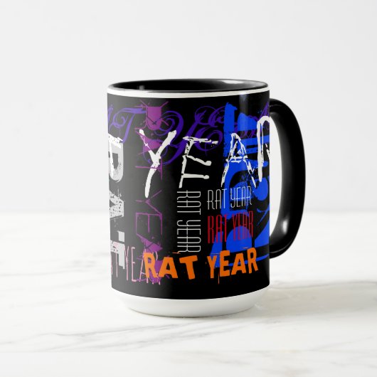 Style Graffiti Rat Chinese Year Zodiac TT mug (Devant droit)