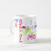 Style Graffiti Répétition Cochon Année 2019 Mug bl (Devant gauche)