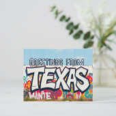 Style graffiti Texas USA salutation Carte postale (Debout devant)