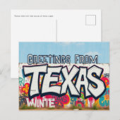 Style graffiti Texas USA salutation Carte postale (Devant / Derrière)