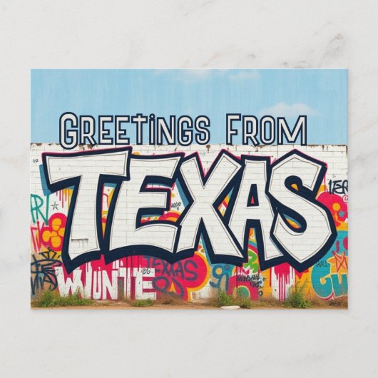 Style graffiti Texas USA salutation Carte postale (Devant)
