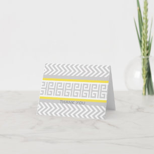 Style Grey and Yellow Chevron Merci Notes