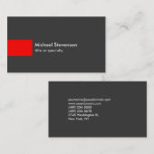 Style Gris Rouge Gris Gris Carte de visite tendanc (Devant / Derrière)