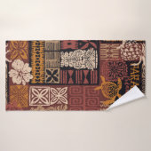 Style hawaïen motif tribal tissu patchwork (Serviette de bain)