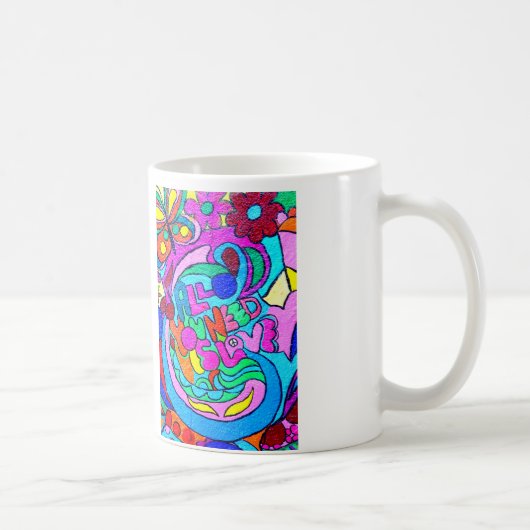 style hippie super coloré amour mug (Droite)