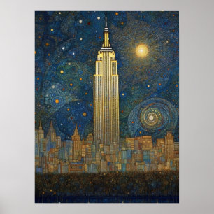 Style impressionniste Empire State Building Poster