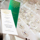 Style Indien Vert Or Couleur Chic Mariage Menu