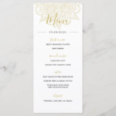 Style Indien Vert Or Couleur Chic Mariage Menu (Devant)