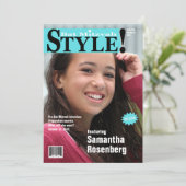 Style ! Invitation Teal de magazine de bat mitzvah (Debout devant)