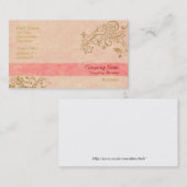 Style Joli Carte de visite Rose Et Or (Devant / Derrière)
