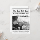Style journal vintage Carte de fête du père (Devant/Arrière en situation)