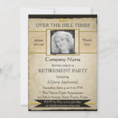 Style journal vintage Invitation de retraite photo (Devant)