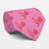 Style Letterpress Cravate de coq rouge (Roulé)