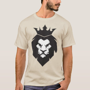 Style Lion Roi Noir et Blanc avec T-shirt Couronne