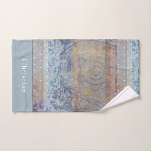 Style loft industriel marron bleu esthétique perso (Serviette à main)