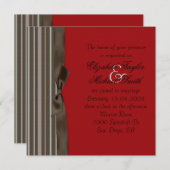 Style Luxury Brown Ruban Rouge Mariage Invitation (Devant / Derrière)