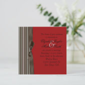 Style Luxury Brown Ruban Rouge Mariage Invitation (Debout devant)