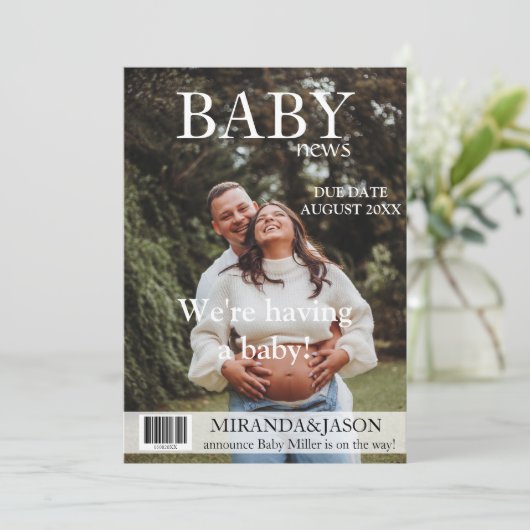 Style Magazine unique Faire-part photo Grossesse (Debout devant)