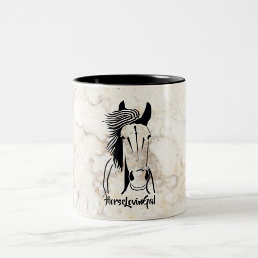 Style Marbre Artistique Cheval Lovin' Gal Mug (Centre)