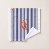 Stylé Marine Nautique Et Blanc Verticale (Gant de toilette)