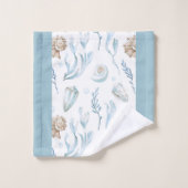 Style maritime côtier monogramme de plage (Gant de toilette)