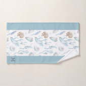 Style maritime côtier monogramme de plage (Serviette à main)