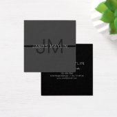 Stylé Masculin Gris Foncé Nom & Monogramme (Bureau)