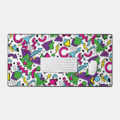 Style Memphis Violet Turquoise Vert Rétro 90s (Clavier et souris)