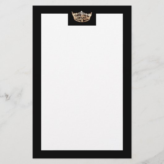 Style Miss America Gold & Black Crown papeterie (Devant)