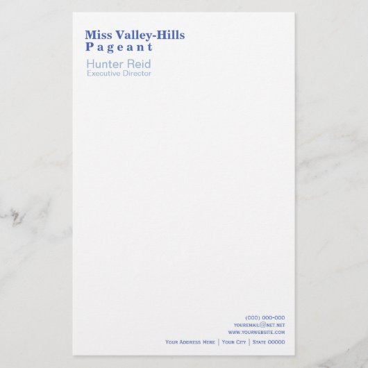 Style Miss America papeterie sous-titrée (Devant)