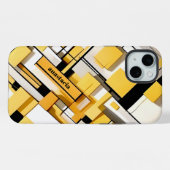 Style moderne abstrait géométrique jaune et noir (Verso Horizontal)