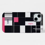 Style moderne abstrait géométrique rose noir (Verso Horizontal)