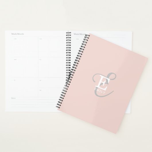 Style moderne de typographie Monogramme Blush rose (Devant avec enveloppe)