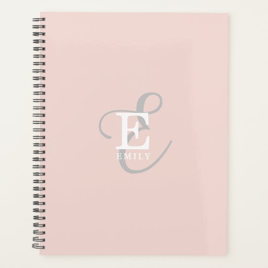 Style moderne de typographie Monogramme Blush rose (Devant)