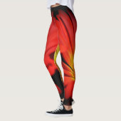 Style moderne et fleuri Rose vert rouge Leggings (Gauche)