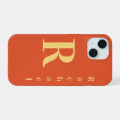 Style moderne Monogramme Nom Burnt Orange (Verso Horizontal)